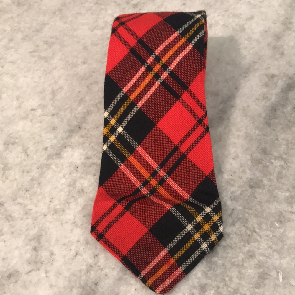 Vintage Mens Tie Sears Tartan Plaid Red The Mens Store Holiday Christmas Retro